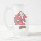 Weihnachtsmann in rot mit Geschenktasche und Brill Mattglas Bierglas (Links)