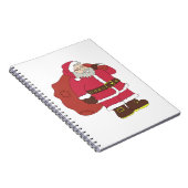 Weihnachtsmann in rot mit Geschenktasche und Brill Notizblock (Rechte Seite)