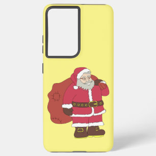 Weihnachtsmann in rot mit Geschenktasche und Brill Samsung Galaxy Hülle
