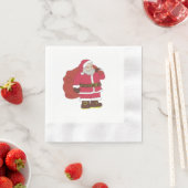 Weihnachtsmann in rot mit Geschenktasche und Brill Serviette (Beispiel)