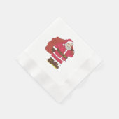 Weihnachtsmann in rot mit Geschenktasche und Brill Serviette (Ecke)