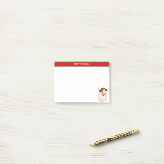 Weihnachtsmann in Rot und Weiß Post-it Klebezettel (Auf Schreibtisch)