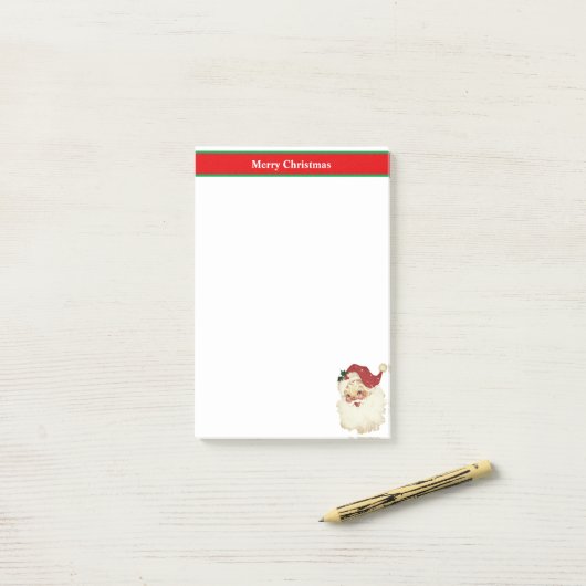 Weihnachtsmann in Rot und Weiß Post-it Klebezettel (Auf Schreibtisch)