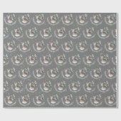 Weihnachtsmann in Schneeflocken Geschenkpapier (Flach)