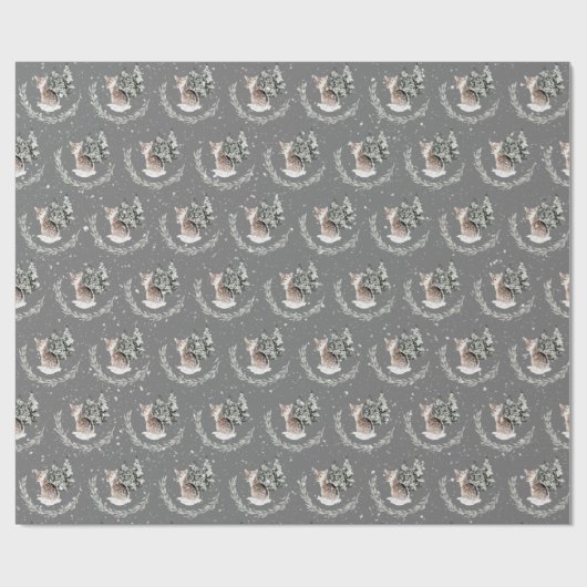 Weihnachtsmann in Schneeflocken Geschenkpapier (Flach)