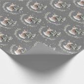 Weihnachtsmann in Schneeflocken Geschenkpapier (Ecke)