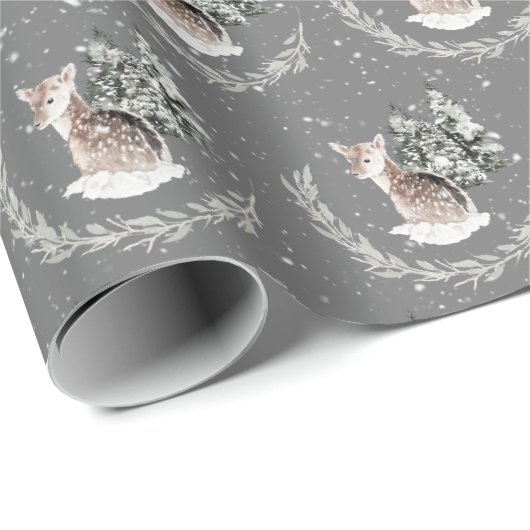 Weihnachtsmann in Schneeflocken Geschenkpapier (Rolleneckpunkt)