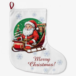 Weihnachtsmann in Sleighs Strumpf Großer Weihnachtsstrumpf