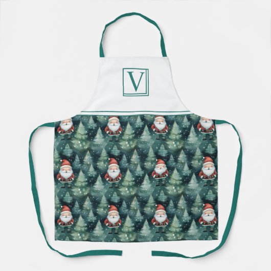 Weihnachtsmann in Wasserfarbe - Schürze (Vorderseite)