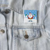Weihnachtsmann in winterlicher Schneeszene Button (Beispiel)