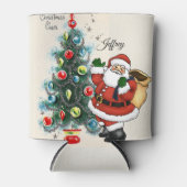Weihnachtsmann Individuelle Name Retro Vibe Dosenkühler (Vorderseite)