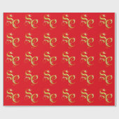 Weihnachtsmann-Initialen-Geschenk-Verpackung Geschenkpapier (Flach)