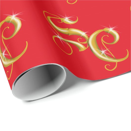 Weihnachtsmann-Initialen-Geschenk-Verpackung Geschenkpapier (Rolleneckpunkt)