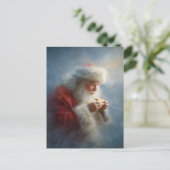Weihnachtsmann isst Kekse Postkarte (Stehend Vorderseite)