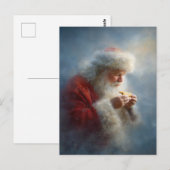 Weihnachtsmann isst Kekse Postkarte (Vorne/Hinten)