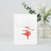 Weihnachtsmann ist Eis-Skaten POSTKARTE (Stehend Vorderseite)
