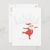 Weihnachtsmann ist Eis-Skaten POSTKARTE (Vorne/Hinten)