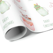 Weihnachtsmann Jar Milkshakes Muster Geschenkpapier (Rolleneckpunkt)