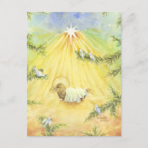 Weihnachtsmann Jesus mit Adoring Doves Postkarte