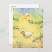 Weihnachtsmann Jesus mit Adoring Doves Postkarte (Vorne/Hinten)