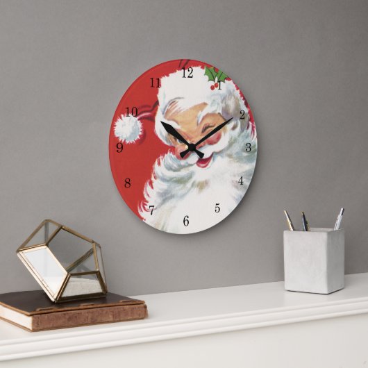 Weihnachtsmann, Jolly und Winking Große Wanduhr (Büro)