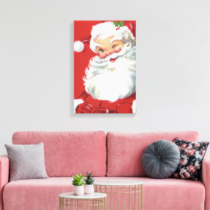 Weihnachtsmann, Jolly und Winking Leinwanddruck