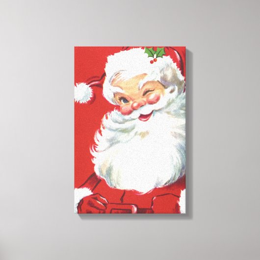 Weihnachtsmann, Jolly und Winking Leinwanddruck (Vorderseite)