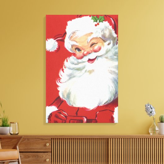 Weihnachtsmann, Jolly und Winking Leinwanddruck (Insitu (Wohnzimmer))