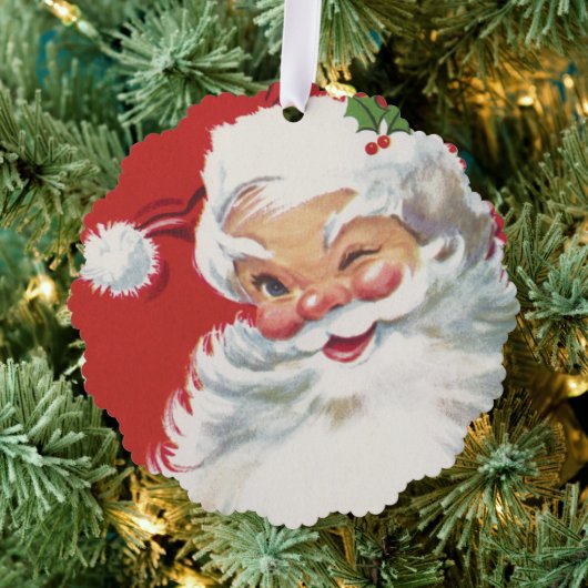 Weihnachtsmann, Jolly und Winking Ornament Karte (Insitu (Baum))