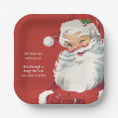 Weihnachtsmann, Jolly und Winking Pappteller (Vorderseite)