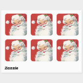 Weihnachtsmann, Jolly und Winking Quadratischer Aufkleber (Blatt)