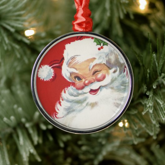 Weihnachtsmann, Jolly und Winking Silbernes Ornament (Baum)