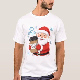 Weihnachtsmann Kaffee Lustige Weihnachts Kunst T-Shirt