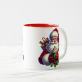 Weihnachtsmann-Kaffeetasse Zweifarbige Tasse (VorderseiteRechts)