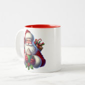 Weihnachtsmann-Kaffeetasse Zweifarbige Tasse (Vorderseite Links)
