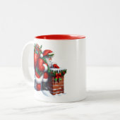 Weihnachtsmann-Kaffeetasse Zweifarbige Tasse (Vorderseite Links)