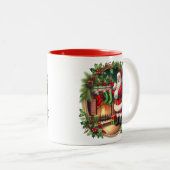 Weihnachtsmann-Kaffeetasse Zweifarbige Tasse (VorderseiteRechts)