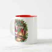 Weihnachtsmann-Kaffeetasse Zweifarbige Tasse (Vorderseite Links)