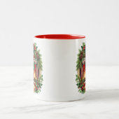 Weihnachtsmann-Kaffeetasse Zweifarbige Tasse (Mittel)