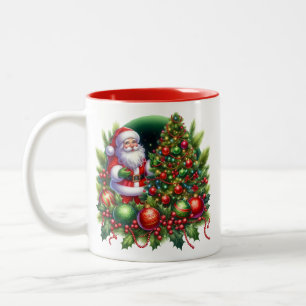 Weihnachtsmann-Kaffeetasse Zweifarbige Tasse