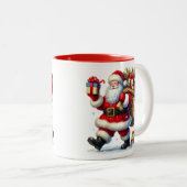 Weihnachtsmann-Kaffeetasse Zweifarbige Tasse (VorderseiteRechts)
