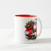 Weihnachtsmann-Kaffeetasse Zweifarbige Tasse (VorderseiteRechts)