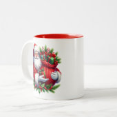 Weihnachtsmann-Kaffeetasse Zweifarbige Tasse (Vorderseite Links)