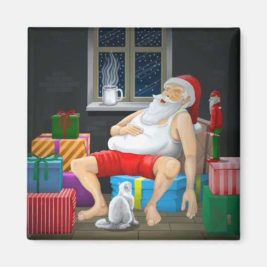 Weihnachtsmann Kaffeezeit Magnet (Vorne)