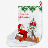 Weihnachtsmann Kaninchen Fox Eichhörnchen, Deutsch Großer Weihnachtsstrumpf (Rückseite)
