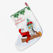 Weihnachtsmann Kaninchen Fox Eichhörnchen, Deutsch Großer Weihnachtsstrumpf (Rückseite (Hängend))