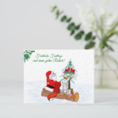 Weihnachtsmann Kaninchen Fox Eichhörnchen, Deutsch Postkarte (Stehend Vorderseite)