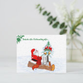 Weihnachtsmann Kaninchen Fox Eichhörnchen, Deutsch Postkarte (Stehend Vorderseite)