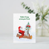 Weihnachtsmann Kaninchen Fox Eichhörnchen, Deutsch Postkarte (Stehend Vorderseite)