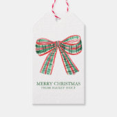 Weihnachtsmann Kariert Bow Geschenkanhänger (Vorderseite)